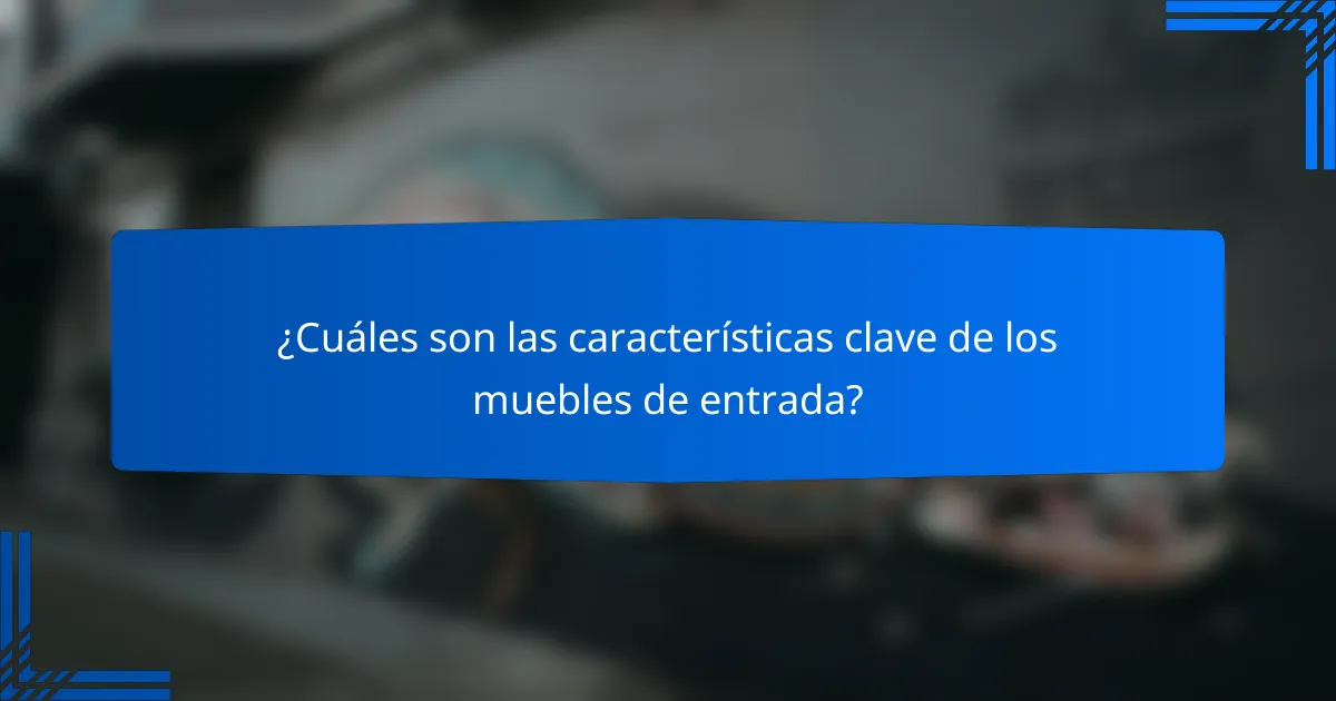¿Cuáles son las características clave de los muebles de entrada?