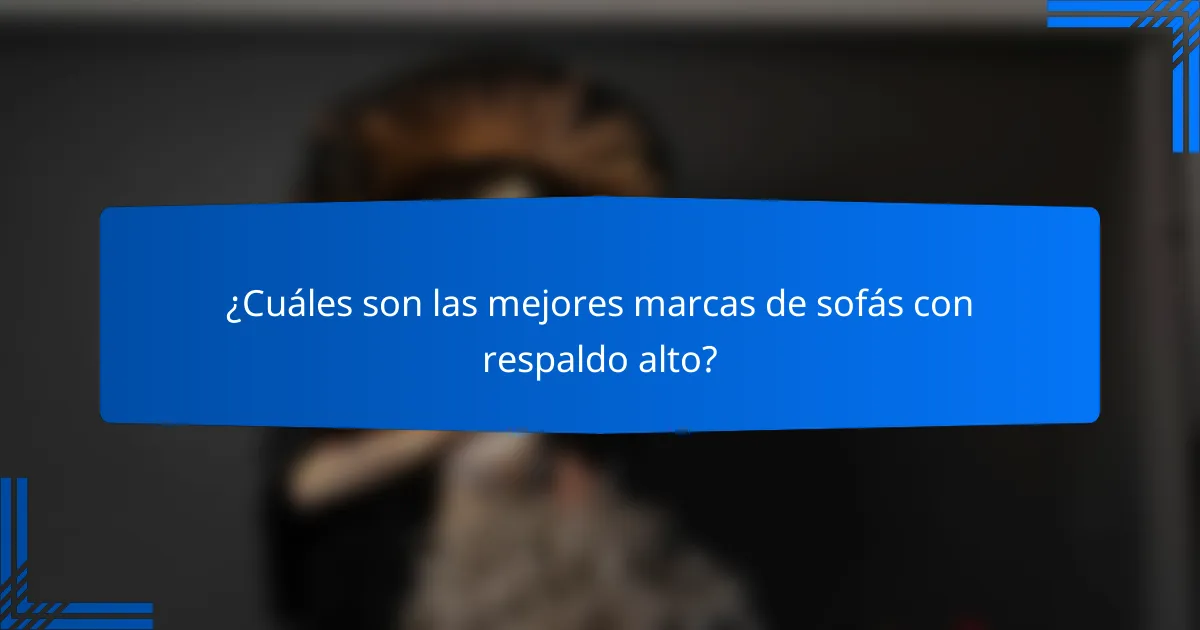 ¿Cuáles son las mejores marcas de sofás con respaldo alto?
