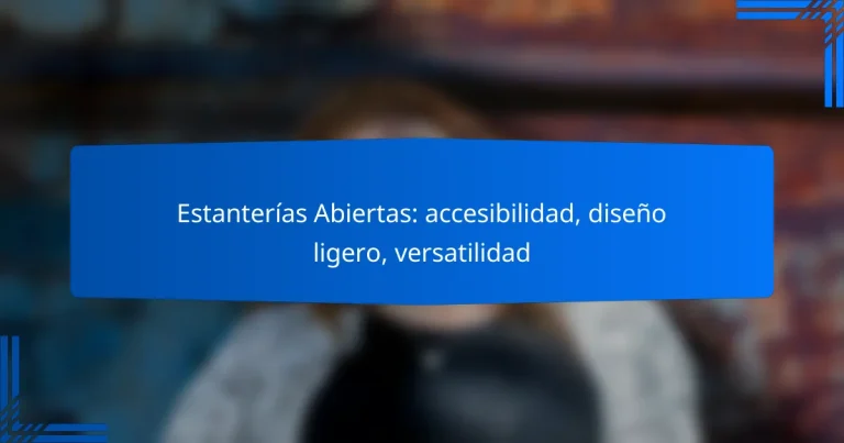 Estanterías Abiertas: accesibilidad, diseño ligero, versatilidad