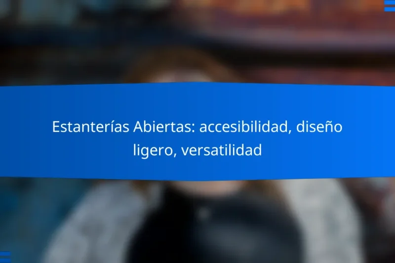 Estanterías Abiertas: accesibilidad, diseño ligero, versatilidad