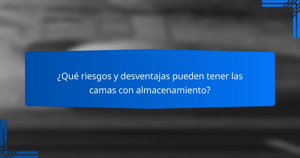 ¿Qué riesgos y desventajas pueden tener las camas con almacenamiento?