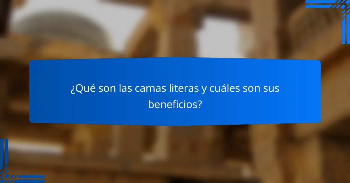 ¿Qué son las camas literas y cuáles son sus beneficios?