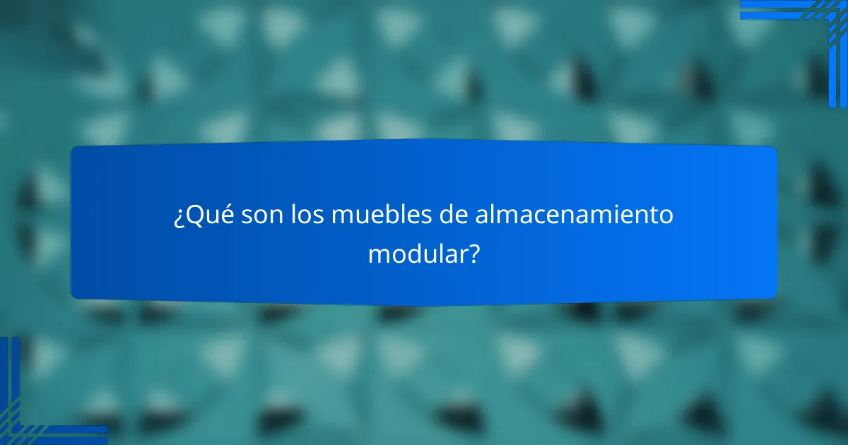 ¿Qué son los muebles de almacenamiento modular?
